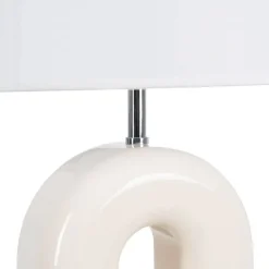 Lámpara de Mesa Crema 70 cm con Base DM Lacado y Casquillo E27 614899