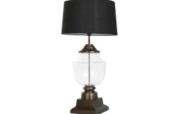 Lámpara de Mesa en Acero Patinado y Cristal LA-219565
