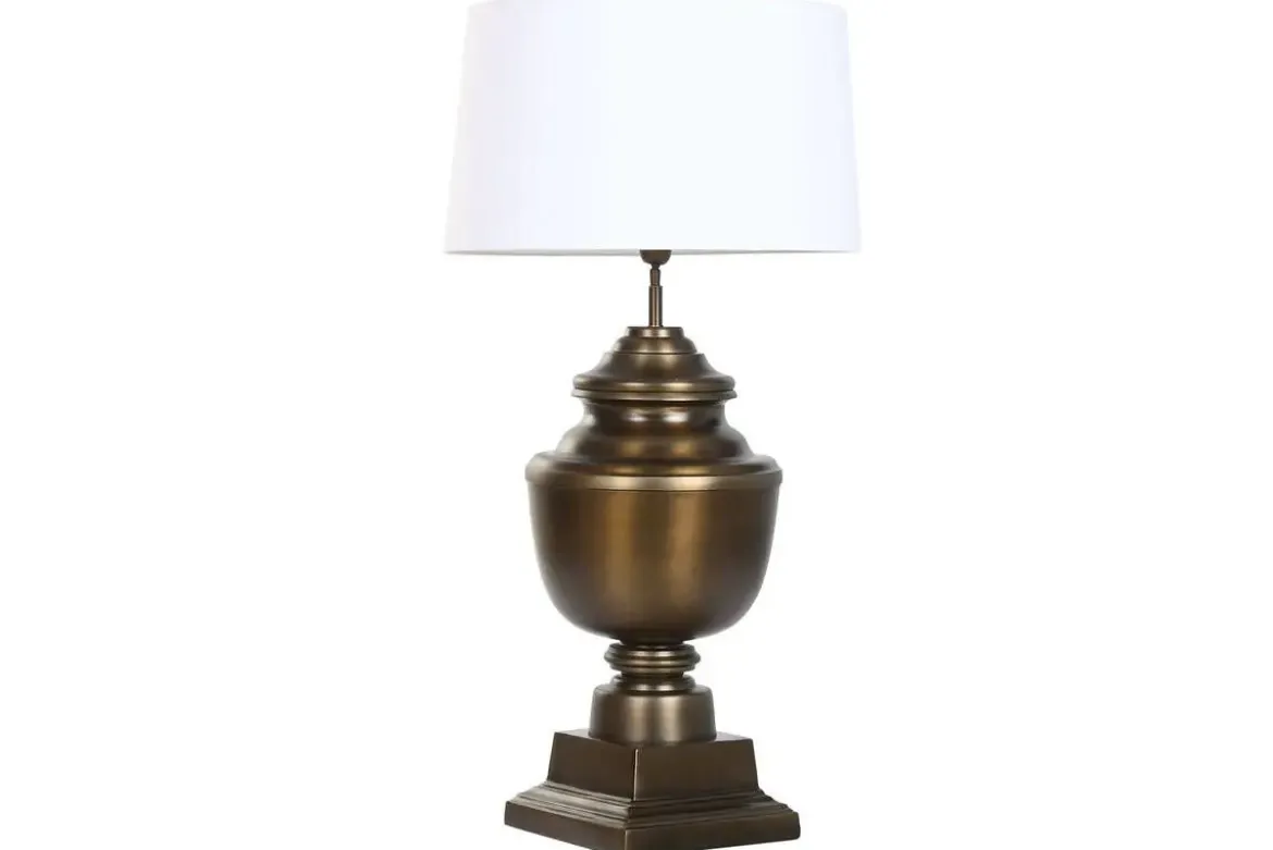 Lámpara de Mesa en Acero Patinado Bronce LA-219566