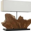 Lámpara de Mesa Teca Y Hierro LA-217901