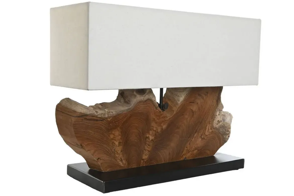 Lámpara de Mesa Teca Y Hierro LA-217901
