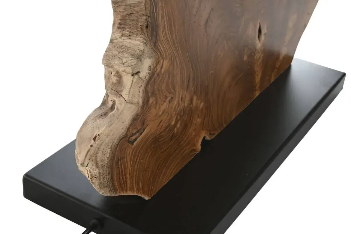 Lámpara de Mesa Teca Y Hierro LA-217901