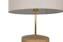 Lámpara de Pie Cerámica Y Lino Beige LA-217694