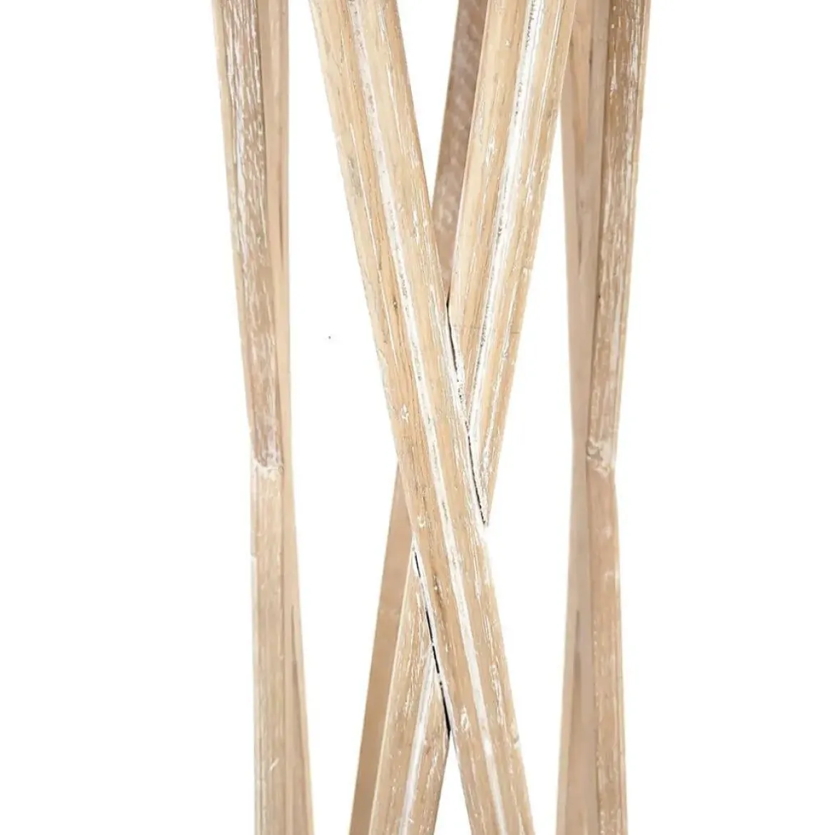 Lámpara de Pie de Madera Natural con Pantalla Blanca PIKE 51-204