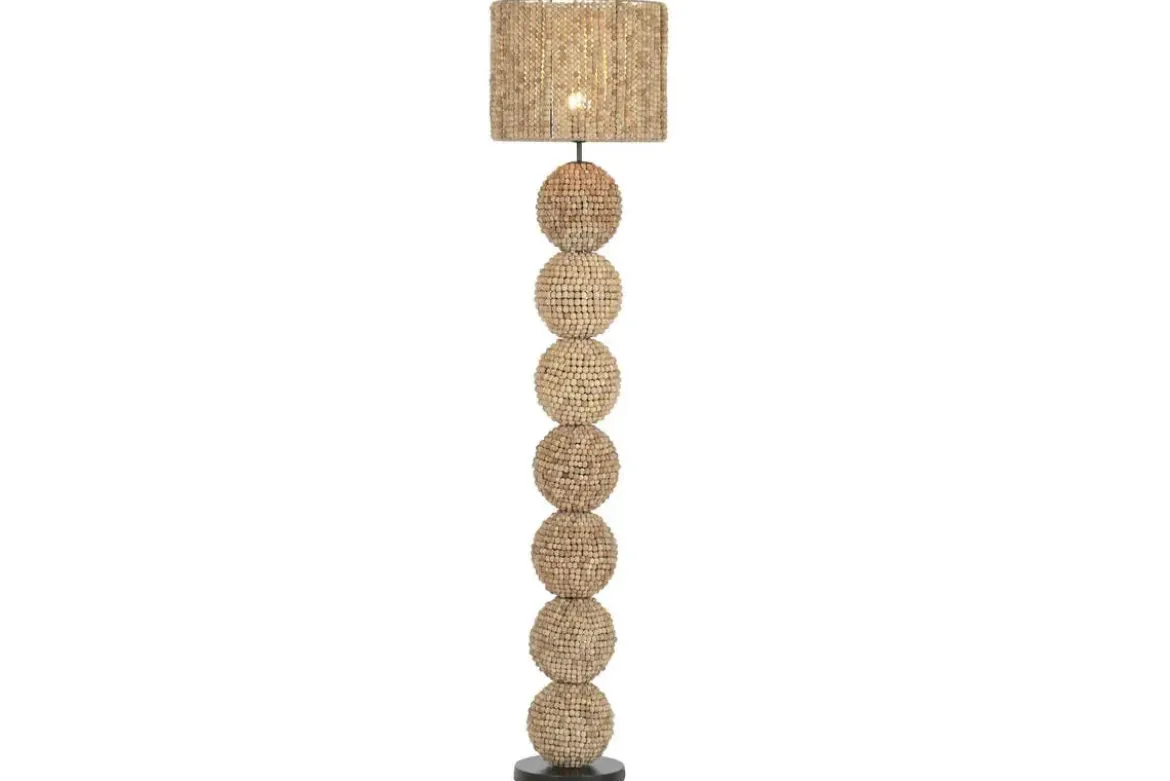 Lámpara de Pie Madera Metal Marrón LA-223301