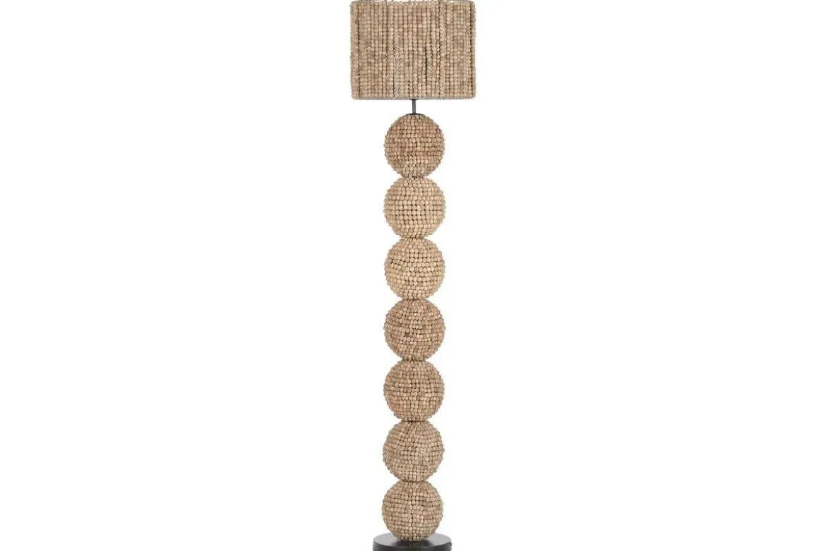 Lámpara de Pie Madera Metal Marrón LA-223301