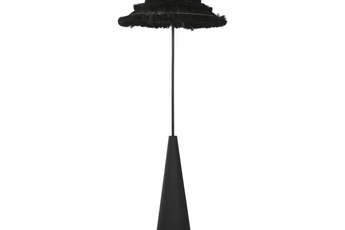 Lámpara de Pie Metal Y Fibra Negro LA-217683