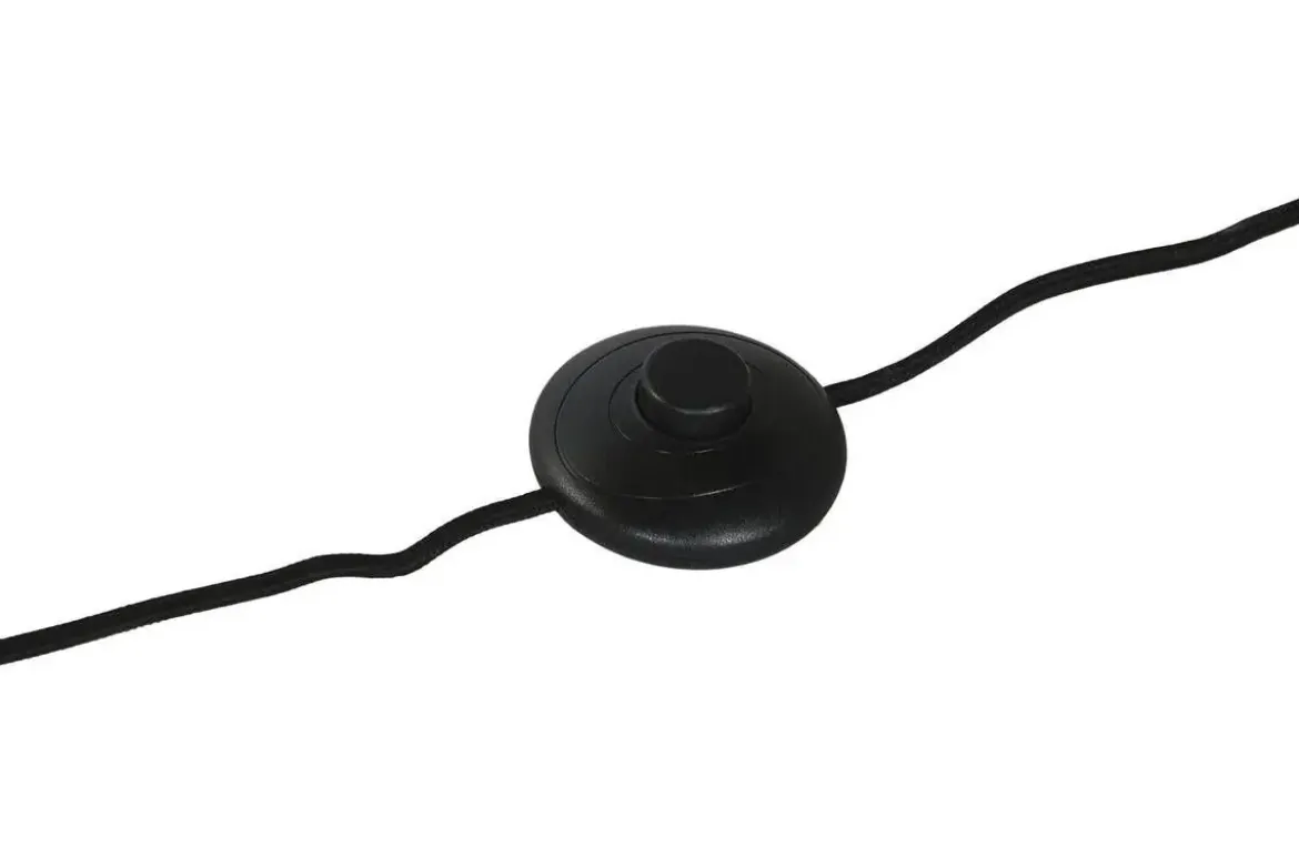 Lámpara de Pie Metal Y Fibra Negro LA-217683