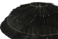 Lámpara de Pie Metal Y Fibra Negro LA-217683