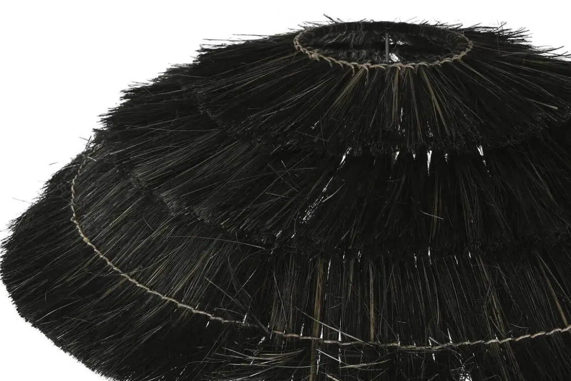Lámpara de Pie Metal Y Fibra Negro LA-217683
