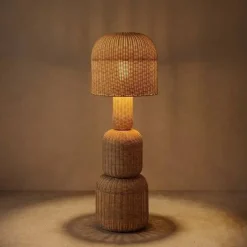 Lámpara de Pie Ratán Beige LA-217676