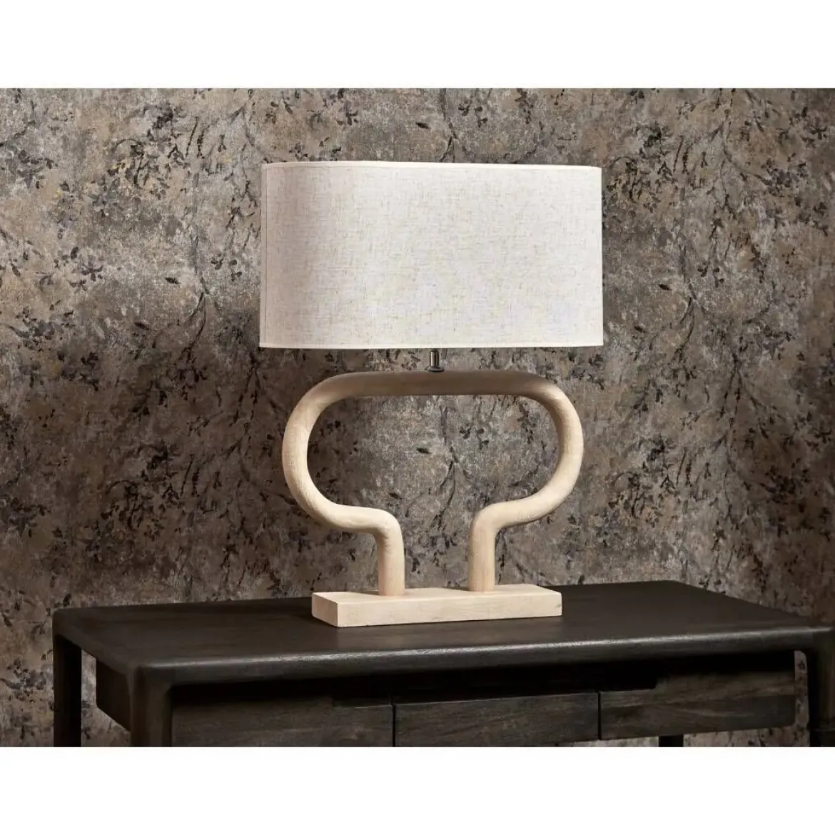 Lámpara de Sobremesa 40 cm con Base de Madera Natural DEMETER 50-147
