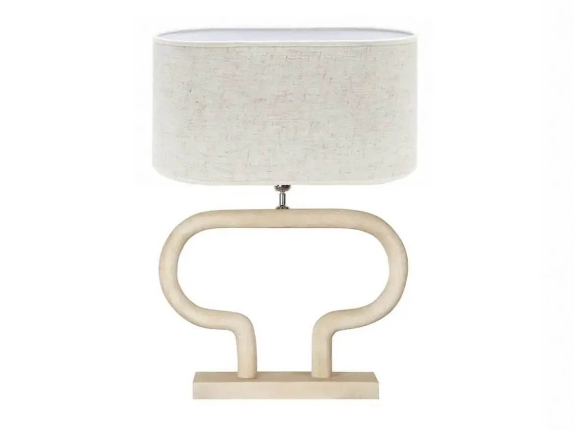 Lámpara de Sobremesa 40 cm con Base de Madera Natural DEMETER 50-147