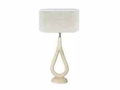 Lámpara de Sobremesa 65 cm de Madera Natural y Pantalla de Poliéster CRONOS 50-134