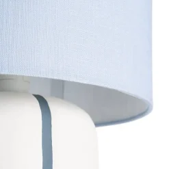 Lámpara de Suelo de Cerámica Azul con Pantalla 615712