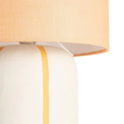 Lámpara de Suelo de Cerámica Naranja con Pantalla 615709