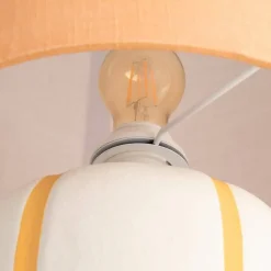 Lámpara de Suelo de Cerámica Naranja con Pantalla 615709