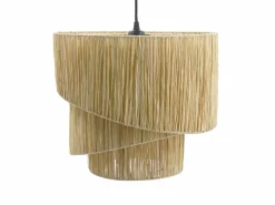 Lámpara de Techo 37 cm en Rafia Natural y Metal MIDWAY 12-402