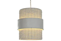 Lámpara de Techo de Hierro y Madera Blanca LA-213684