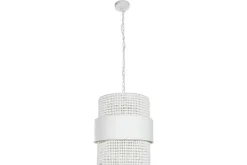 Lámpara de Techo de Hierro y Madera Blanca LA-213684