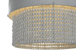 Lámpara de Techo de Hierro y Madera Blanca LA-213684