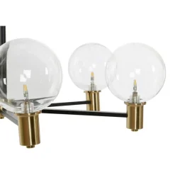 Lámpara de Techo Estructura de Metal Color Dorado y Negro con 6 Bombillas de Cristal LA-206013