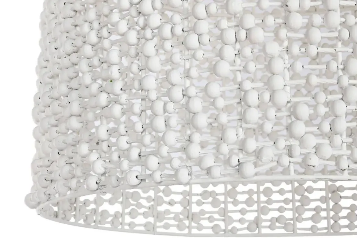 Lámpara de Techo Hierro Y Madera Blanco LA-213685