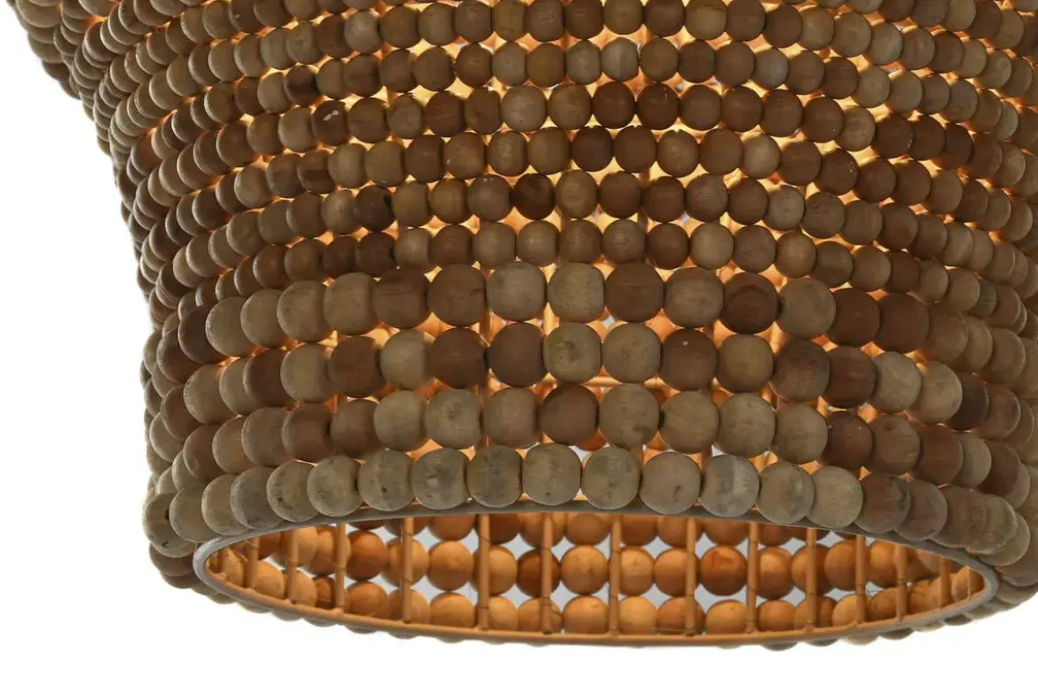 Lámpara de Techo Madera Y Hierro Natural LA-213686