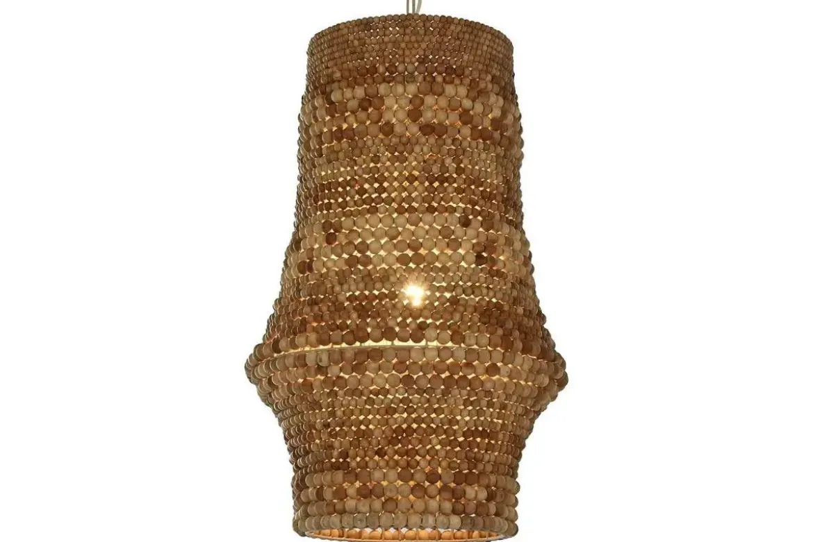 Lámpara de Techo Madera Y Hierro Natural LA-213686