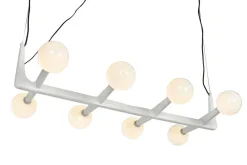 Lámpara de Techo Metal Y Cristal Bola Blanco LA-217687