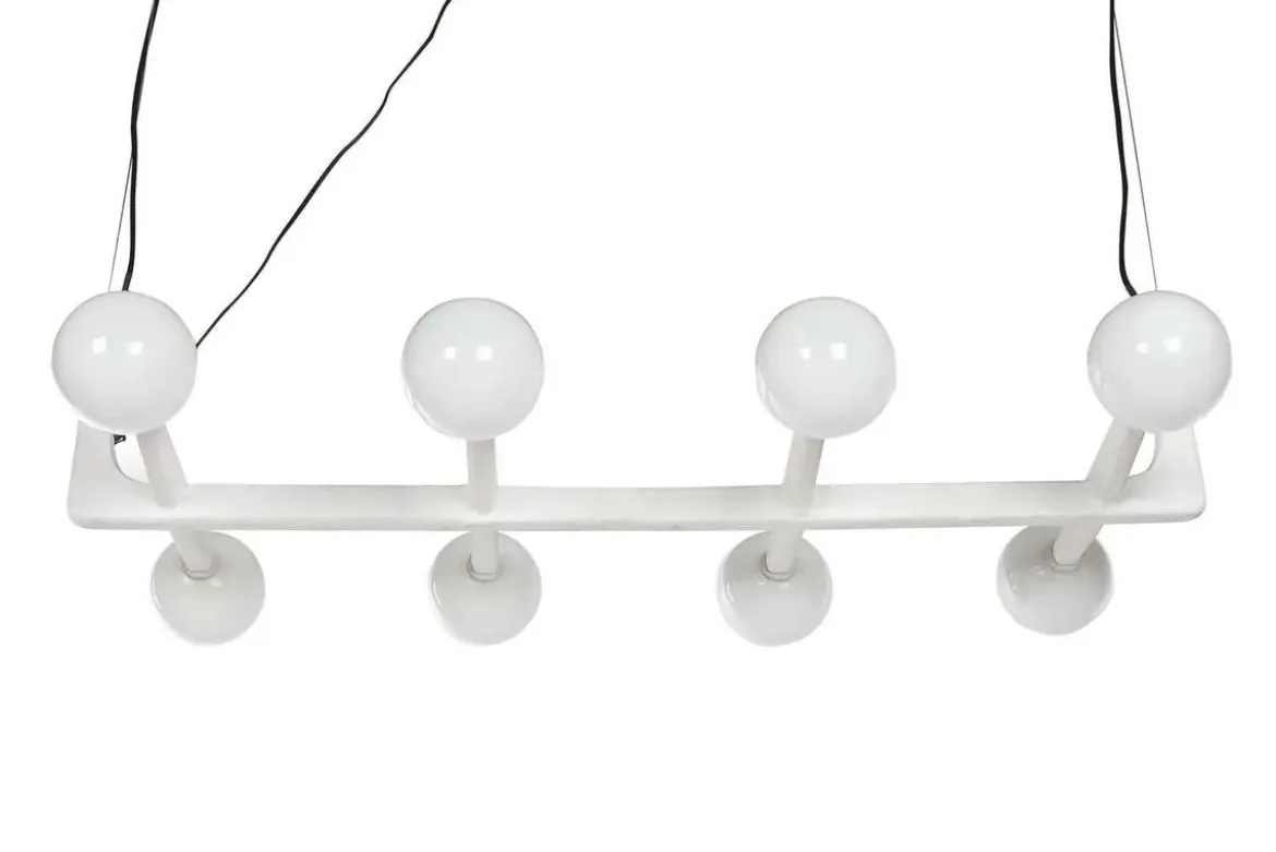 Lámpara de Techo Metal Y Cristal Bola Blanco LA-217687