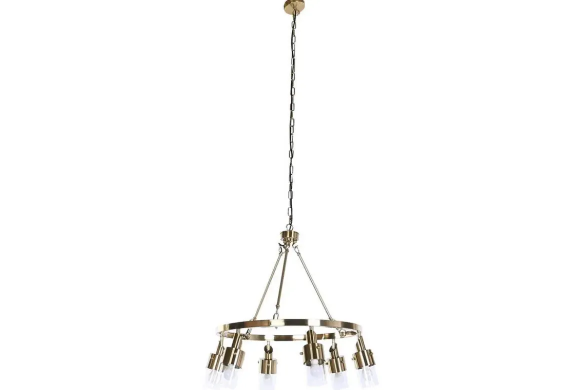 Lámpara de Techo Metal Y Cristal Dorado LA-206014