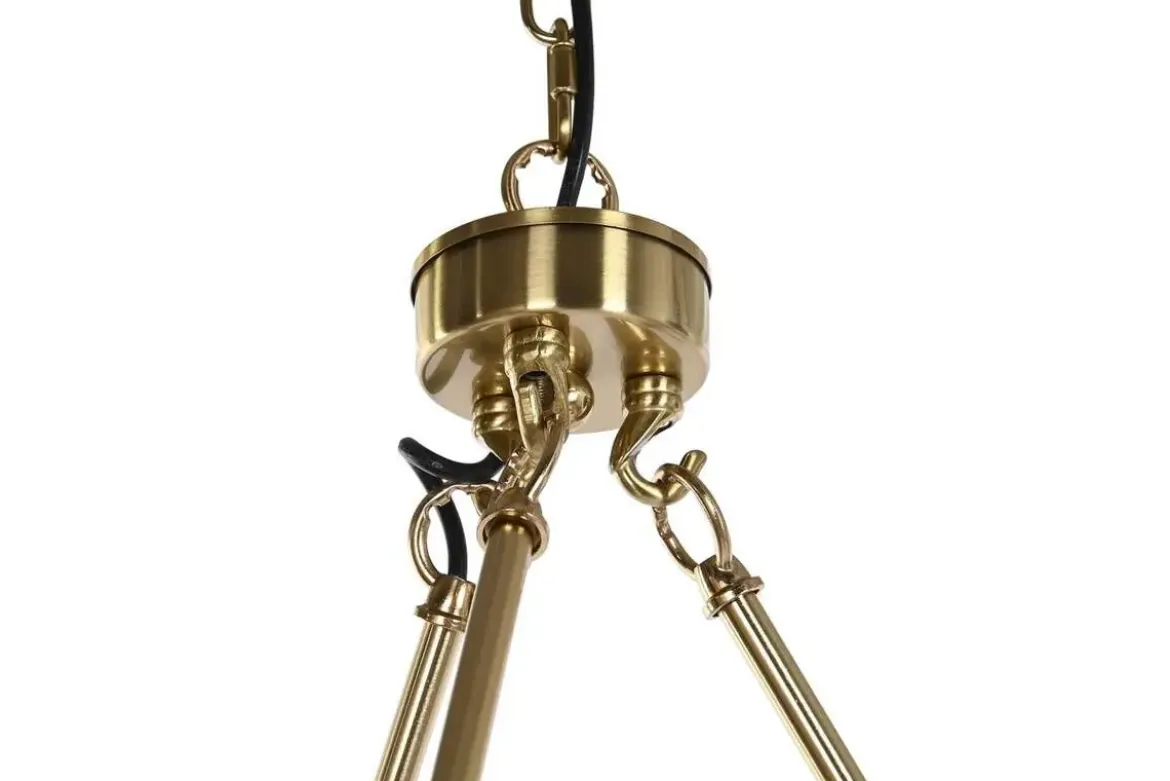 Lámpara de Techo Metal Y Cristal Dorado LA-206014