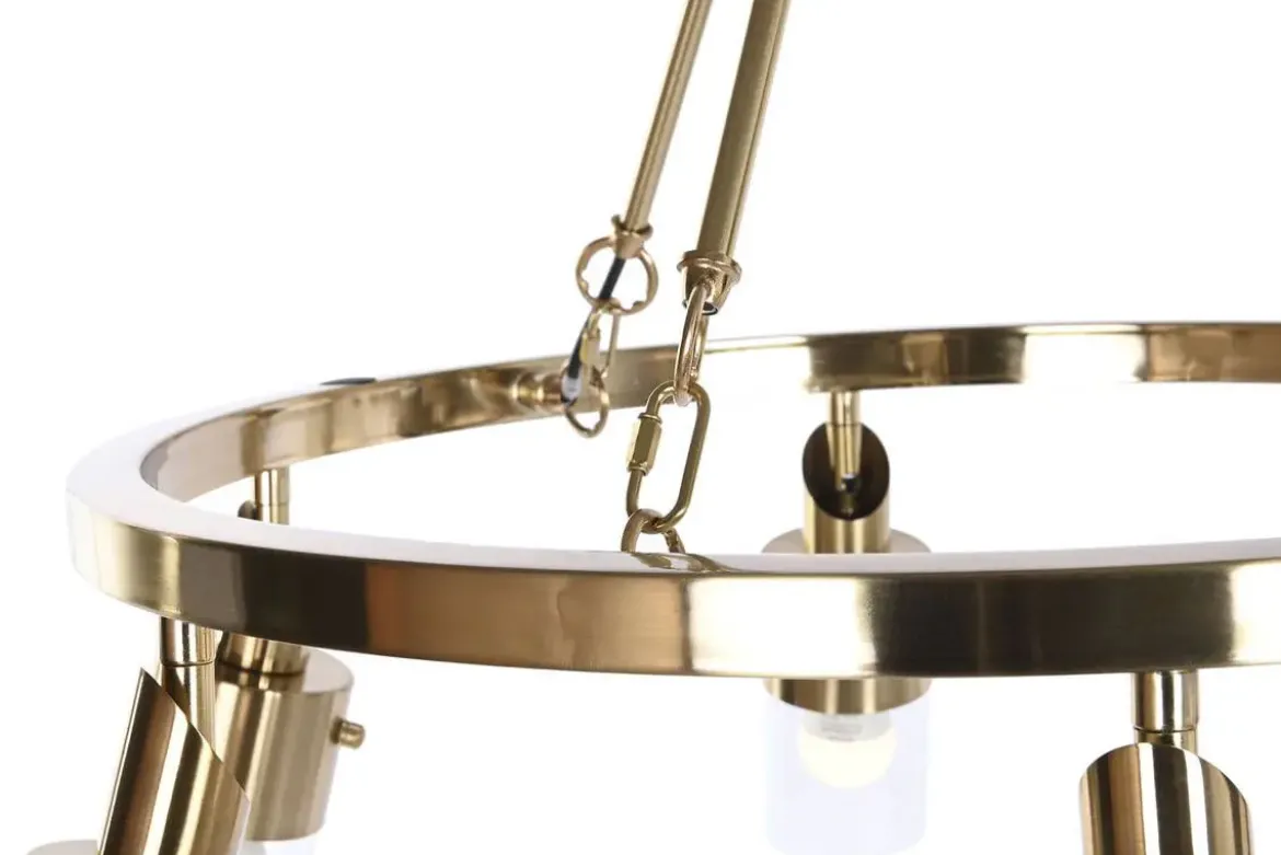Lámpara de Techo Metal Y Cristal Dorado LA-206014