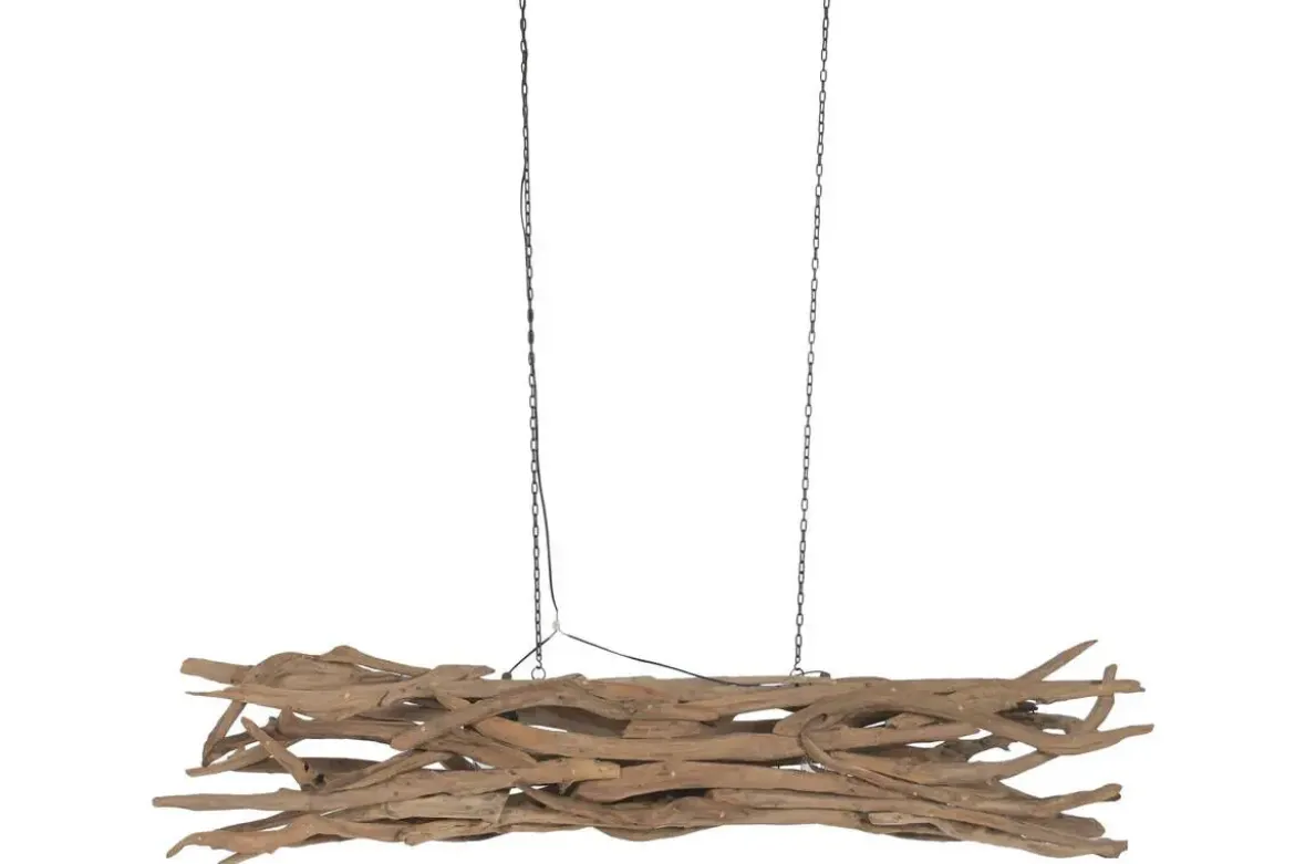 Lámpara de Techo Teca y Hierro 190 cm LA-223724