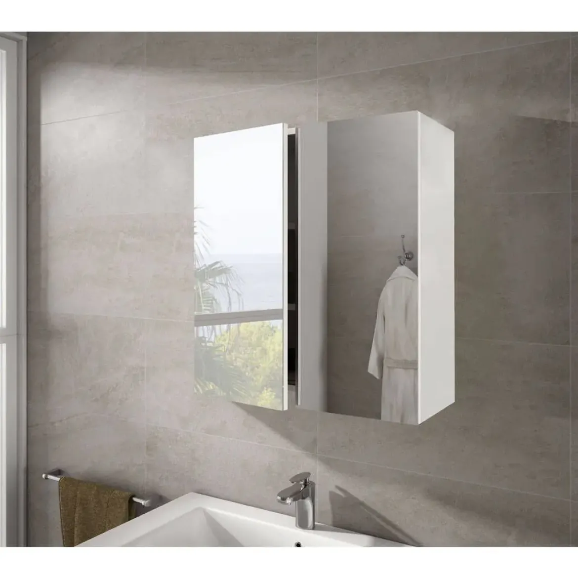 Módulo Camerino de Baño con 2 Puertas de Espejo 60 cm 305083BO