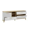 Módulo TV 2 Puertas y 2 Cajones Blanco y Roble WARDIOL WRDT233L-M982