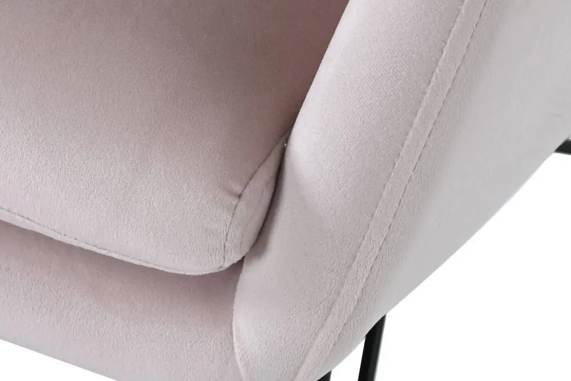 Mecedora Metal‑Poliéster Terciopelo Rosa MB-211337