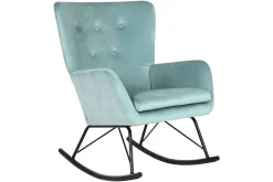 Mecedora Metal‑Poliéster Terciopelo Azul MB-211338