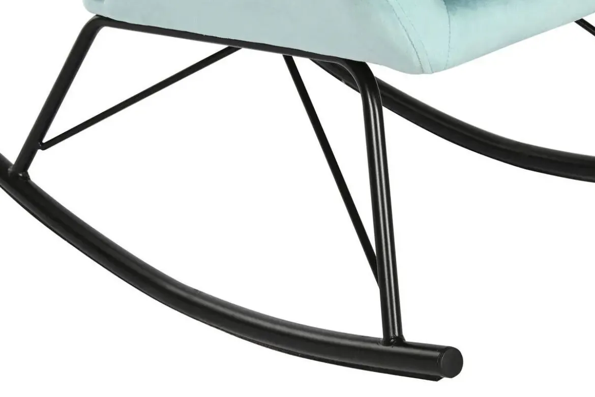 Mecedora Metal‑Poliéster Terciopelo Azul MB-211338