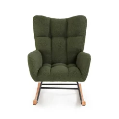 Mecedora Tapizada con Reposabrazos de Madera y Metal 22970006