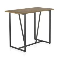 Mesa alta con encimera de madera de abeto color natural GABAR 10958
