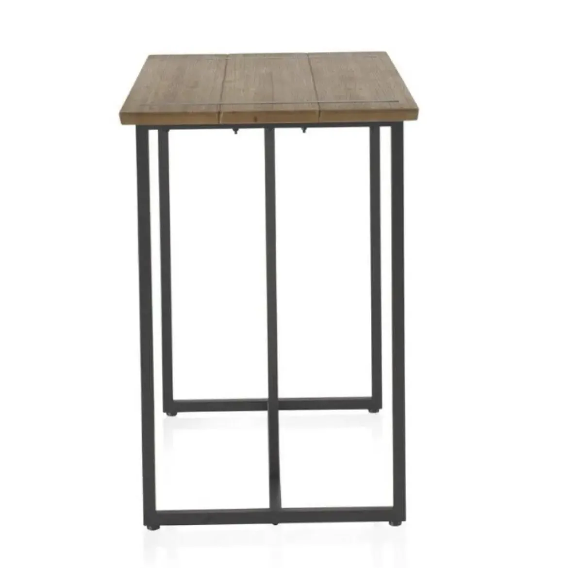 Mesa alta con encimera de madera de abeto color natural GABAR 10958