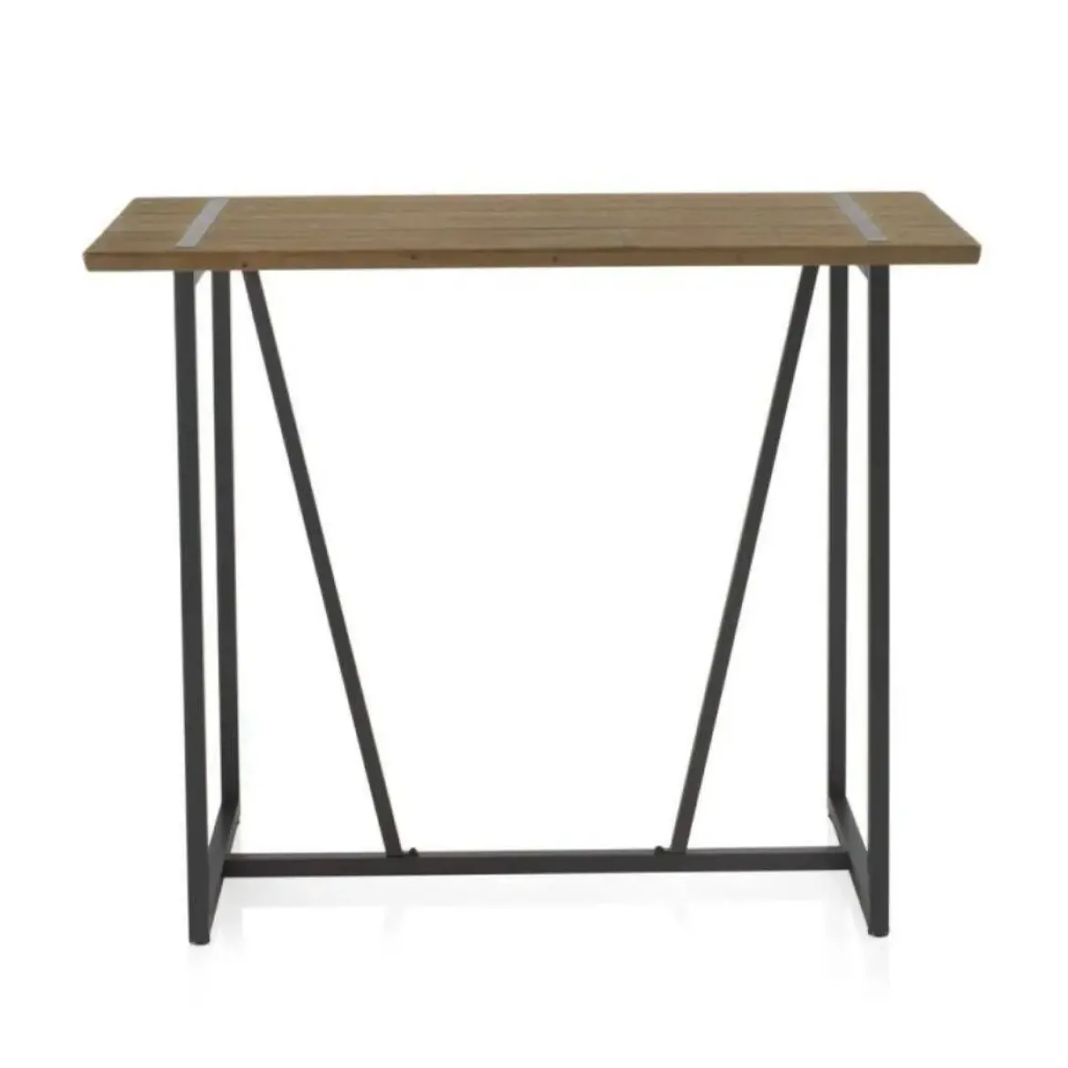 Mesa alta con encimera de madera de abeto color natural GABAR 10958