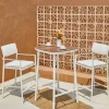 Mesa Alta con Taburetes de Aluminio y Cojines COPENHAGUE BAR Blanco