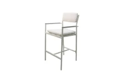 Mesa Alta con Taburetes de Aluminio y Cojines COPENHAGUE BAR Blanco