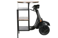 Mesa Alta Industrial de Hierro y Madera de Mango Moto Negro MB-211334