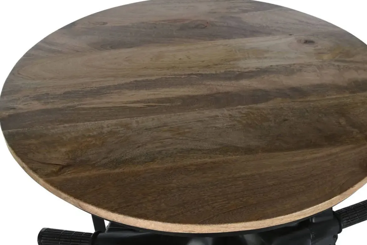Mesa Alta Industrial de Hierro y Madera de Mango Moto Negro MB-211334