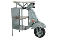 Mesa Alta Industrial de Hierro y Madera de Mango Moto Verde Menta MB-200498
