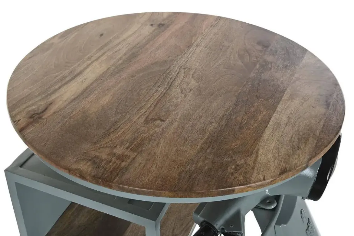 Mesa Alta Industrial de Hierro y Madera de Mango Moto Verde Menta MB-200498
